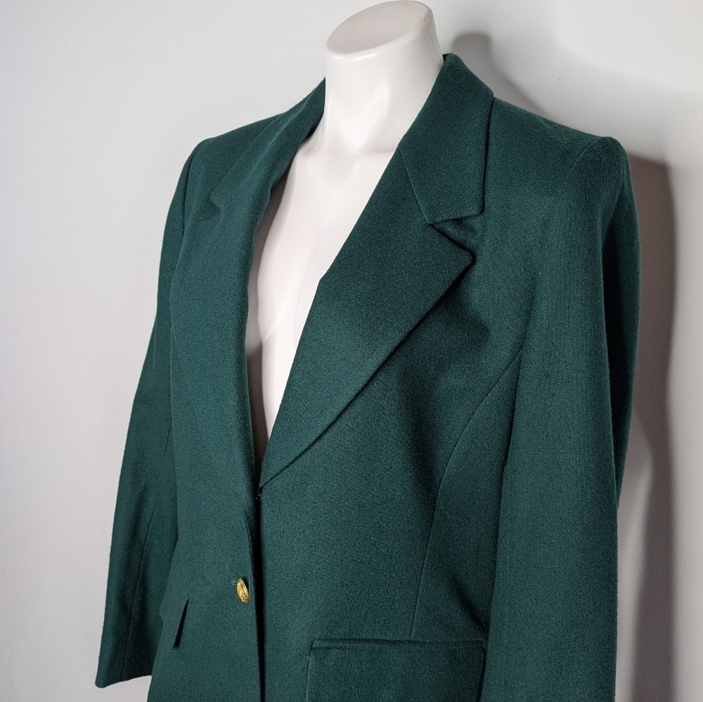 Pendleton Green Wool Button Up Blazer Jacket 10p - image 2